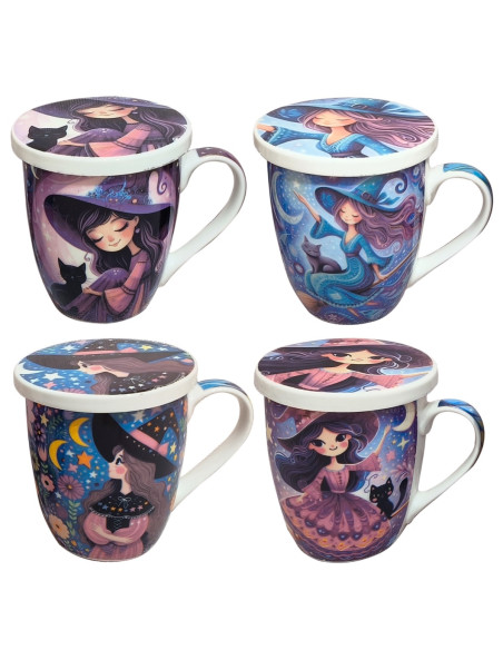 Mug y filtro bruja c/caja regalo