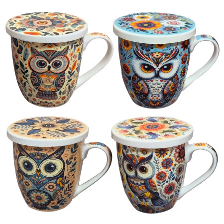 Mug y filtro buho c/caja regalo 2