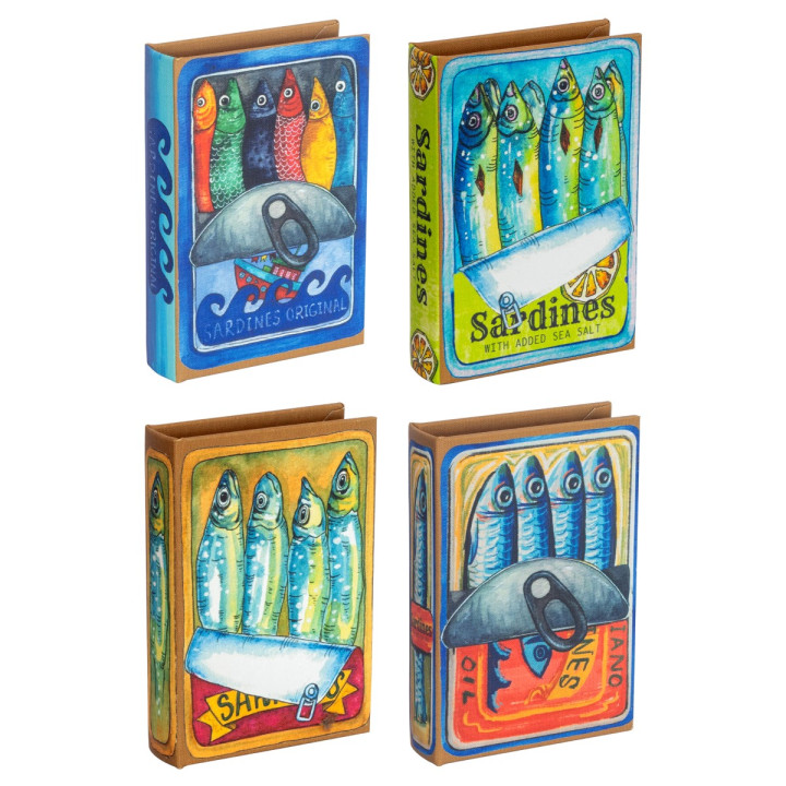 Caja libro sardinas 4 dif.