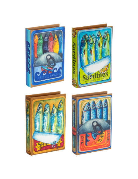 Caja libro sardinas 4 dif.