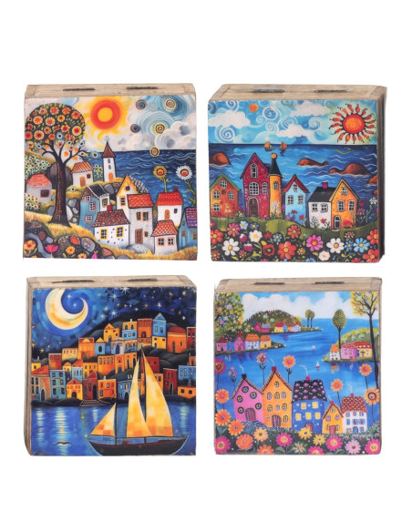 Caja casitas 4 dif.