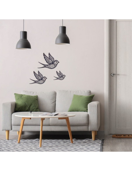 S/3 adorno pared pajaros