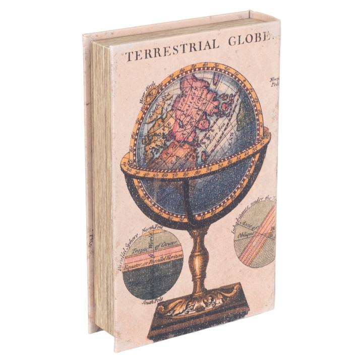 Caja libro globo mundo