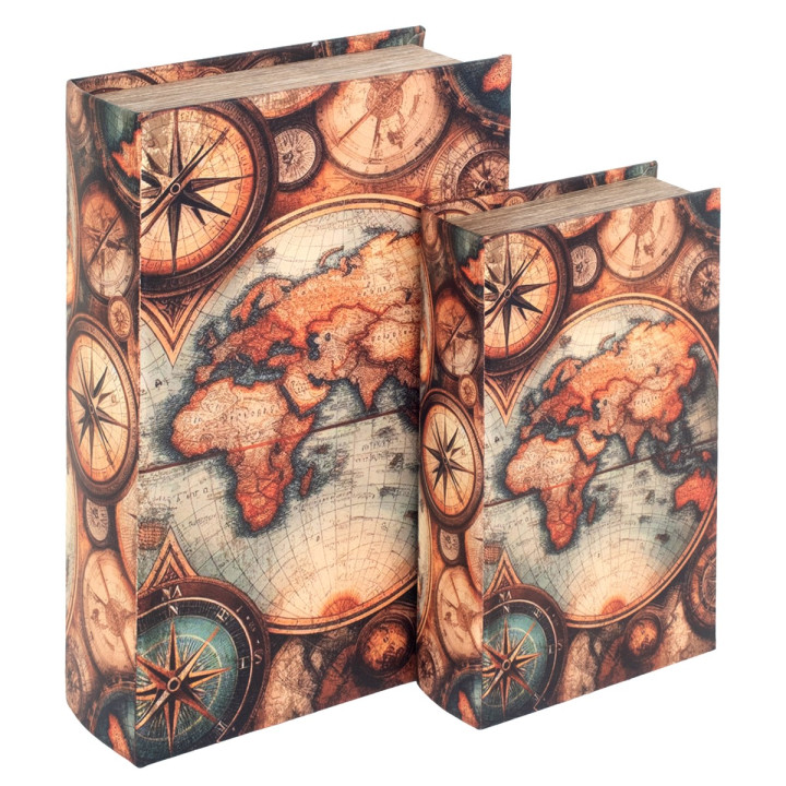 S/2 caja mapa mundo