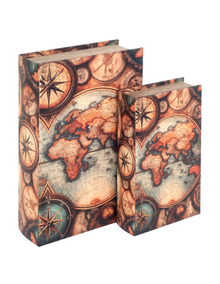 S/2 caja mapa mundo