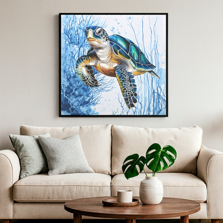 Cuadro tortuga 62x62cm