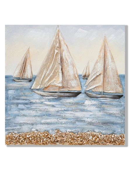 Cuadro barcos 80x80cm