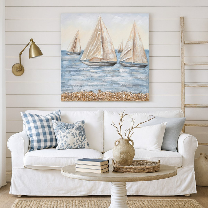 Cuadro barcos 80x80cm