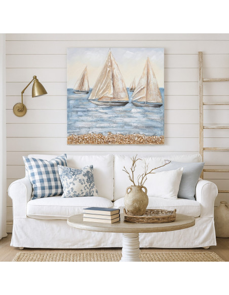 Cuadro barcos 80x80cm
