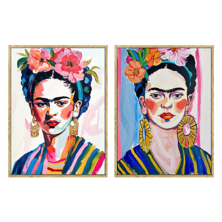 Cuadro mujer flores 30x40cm 2 dif.