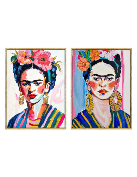 Cuadro mujer flores 30x40cm 2 dif.