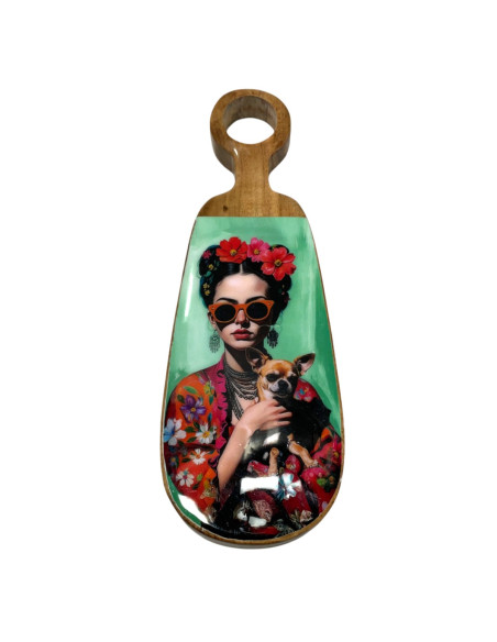 Tabla de cortar mujer flores peq.