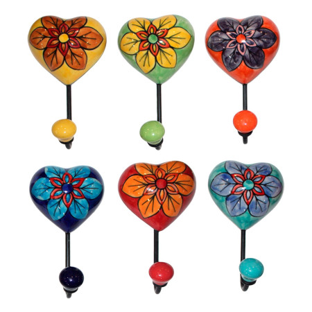 Percha corazon 1 pomo 6 dif.