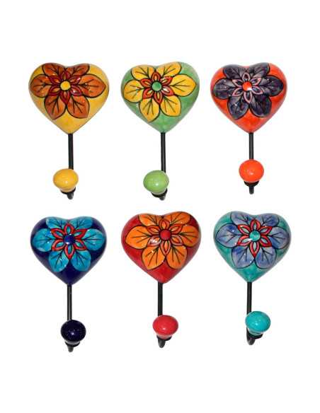 Percha corazon 1 pomo 6 dif.
