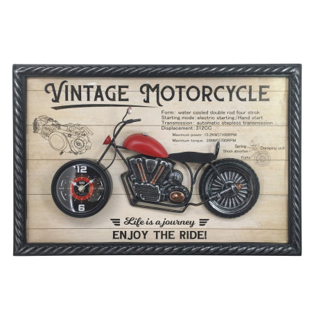 Adorno pared reloj moto