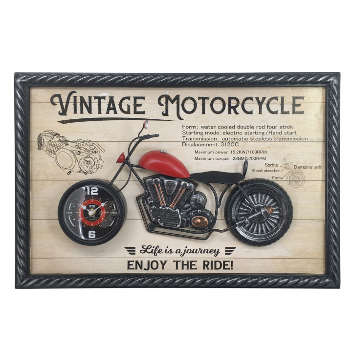 Adorno pared reloj moto