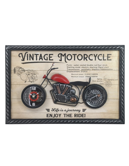 Adorno pared reloj moto