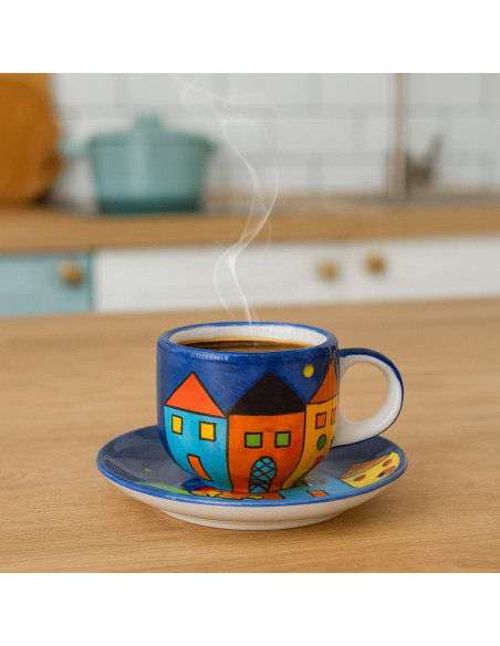 Taza cafe con plato