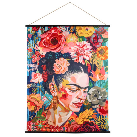 Lienzo enrollable mujer flores