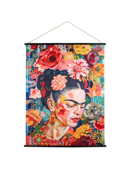 Lienzo enrollable mujer flores