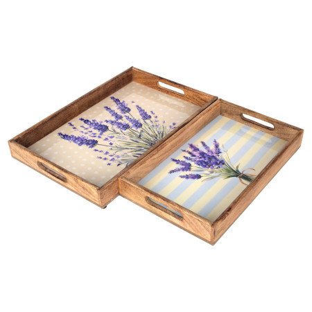 S/2 bandejas lavanda