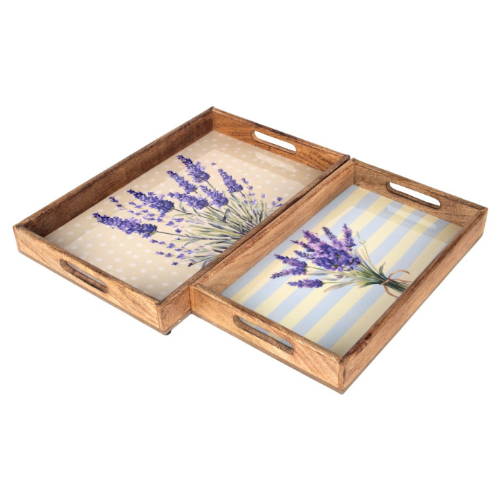 S/2 bandejas lavanda