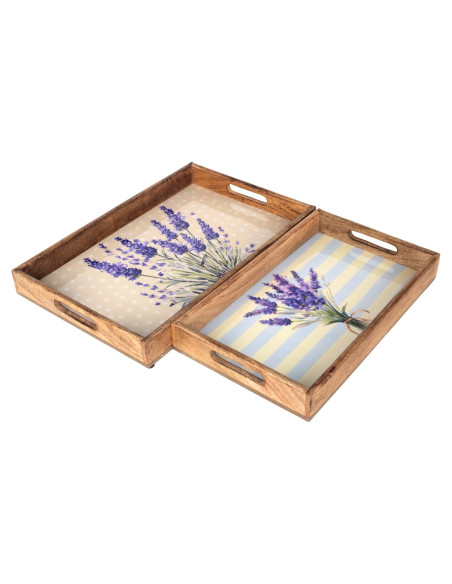 S/2 bandejas lavanda
