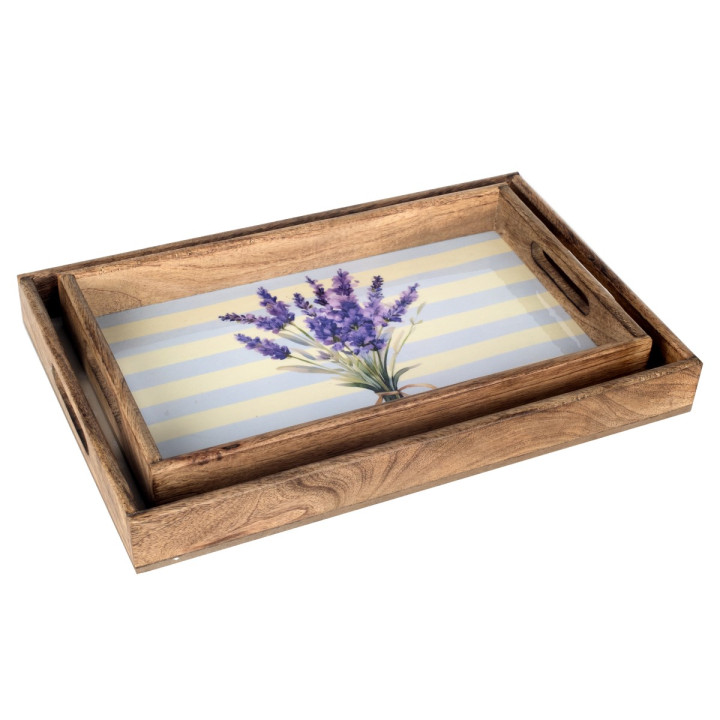 S/2 bandejas lavanda