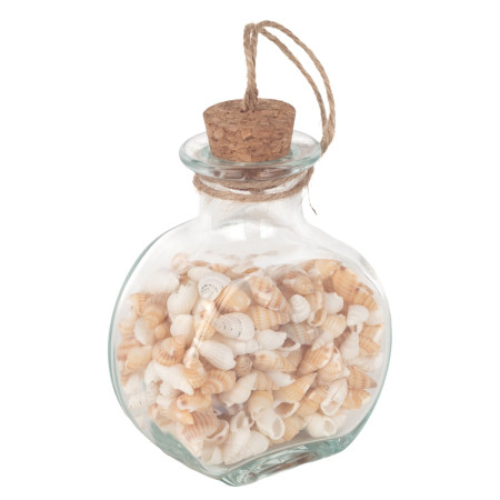Botella de conchas