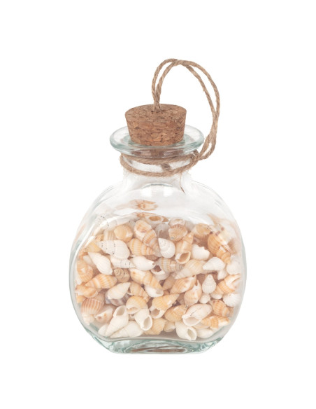 Botella de conchas