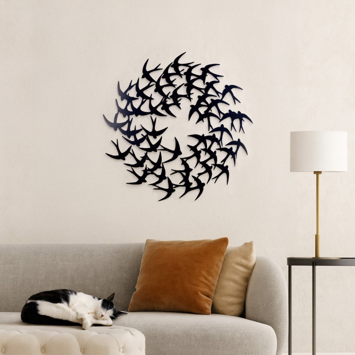 Adorno pared golondrinas 60cm
