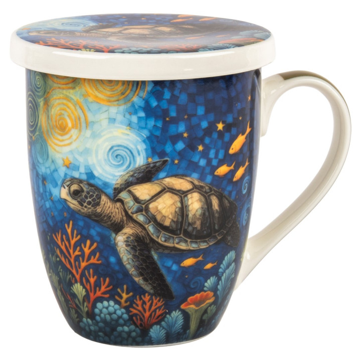 Mug y filtro tortuga c/caja regalo