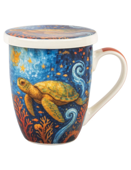 Mug y filtro tortuga c/caja regalo
