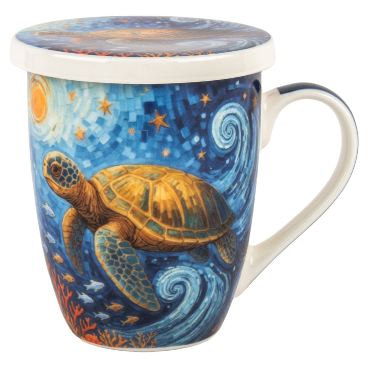 Mug y filtro tortuga c/caja regalo