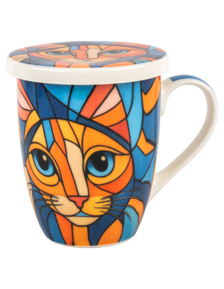 Mug y filtro gato c/caja regalo