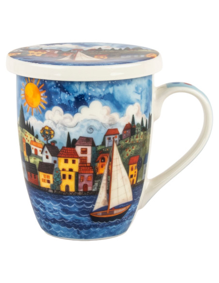 Mug y filtro casitas c/caja regalo