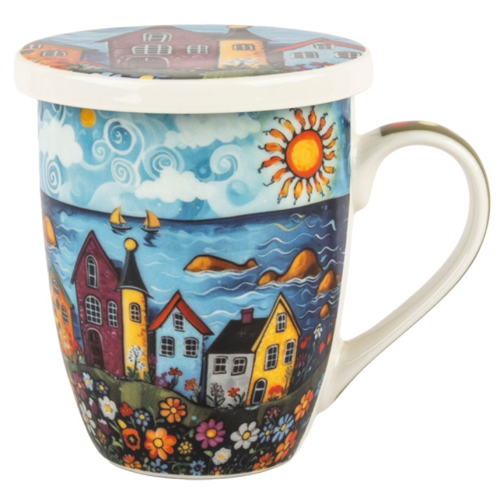 Mug y filtro casitas c/caja regalo