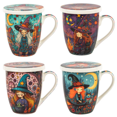 Mug y filtro bruja c/caja regalo