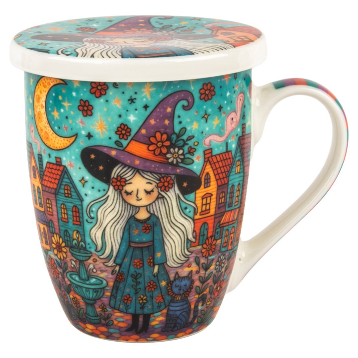 Mug y filtro bruja c/caja regalo