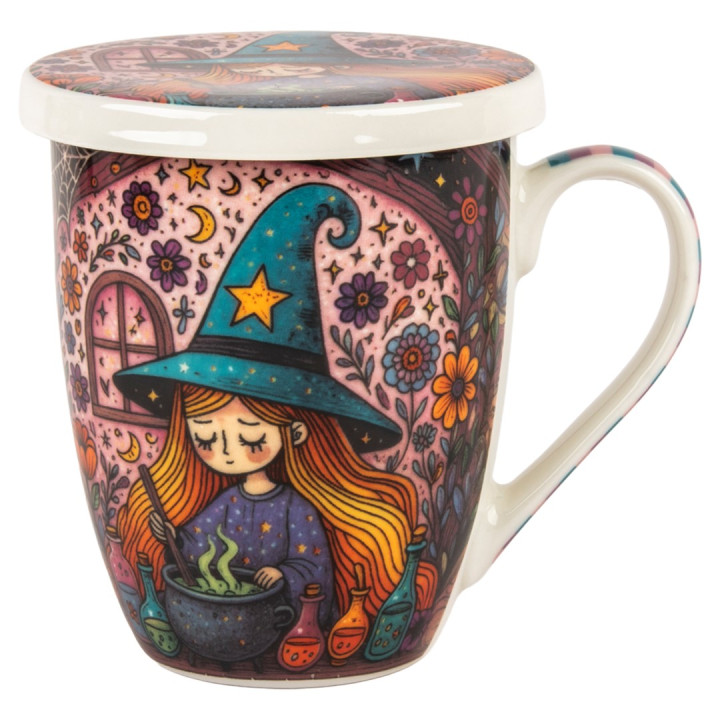 Mug y filtro bruja c/caja regalo