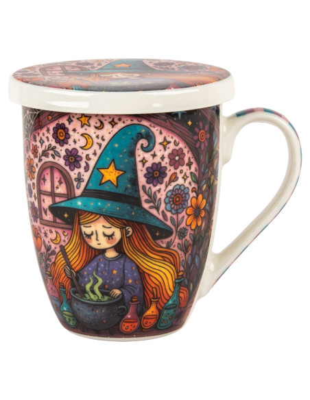 Mug y filtro bruja c/caja regalo