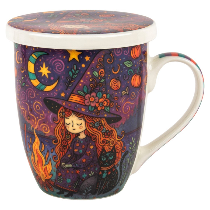 Mug y filtro bruja c/caja regalo