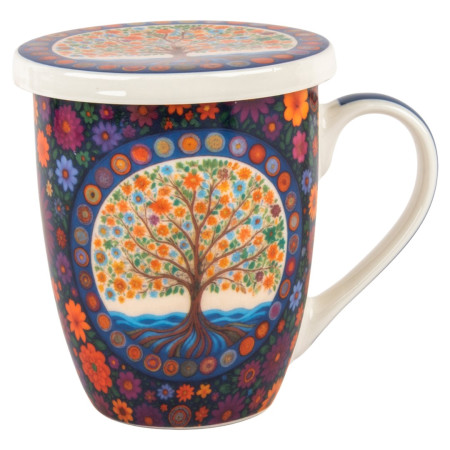 Mug y filtro arbol vida c/caja regalo 2