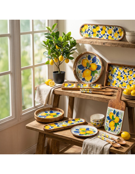 Set cuchara y tenedor limones