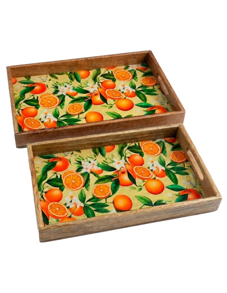 S/2 bandejas naranjas
