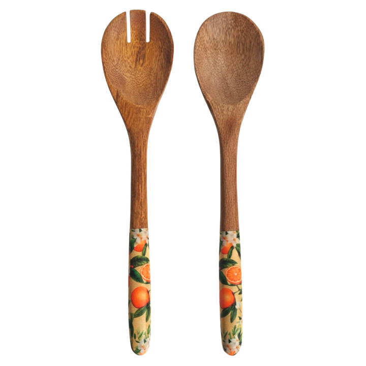 Set cuchara y tenedor naranjas