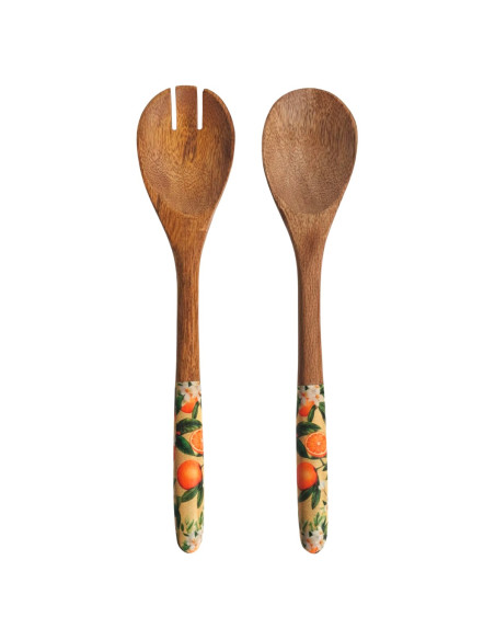 Set cuchara y tenedor naranjas