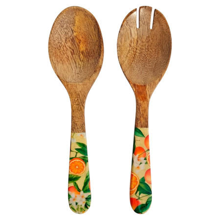 Set cuchara y tenedor naranjas