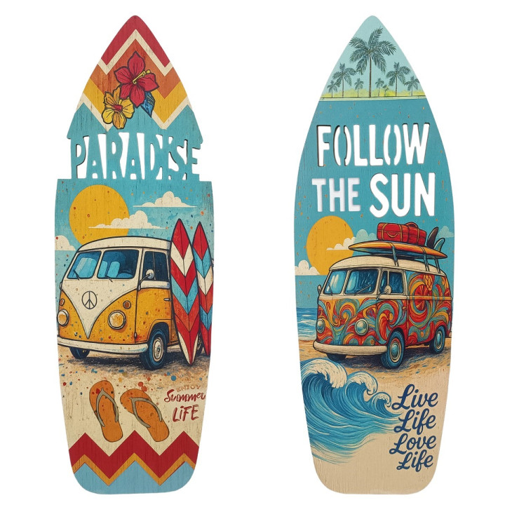 Adorno pared peq. tabla surf 2 dif.