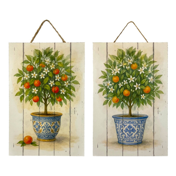 Adorno pared naranjas 2 dif.